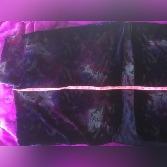 Cocoon House Purple Burnout Silk Velvet Kimono Open Front Drape Front π VGUC π - Picture 11 of 13